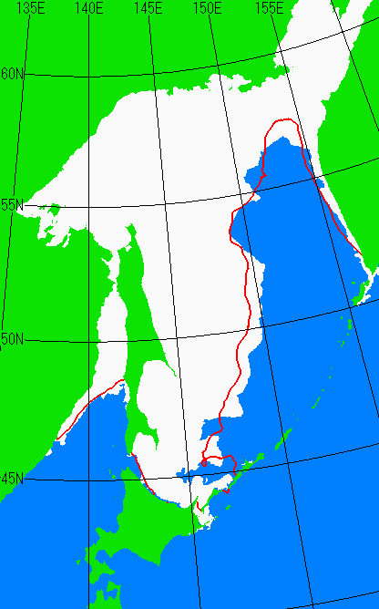 海氷分布図（オホーツク海全体）