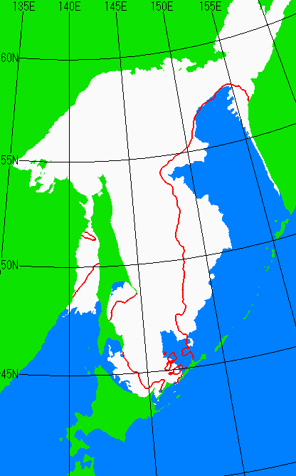 3月31日の海氷分布図