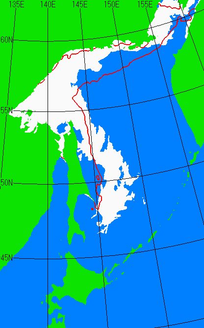 海氷分布図（オホーツク海全体）