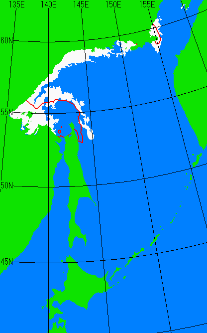 海氷分布図（オホーツク海全体）