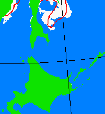 海氷分布図（北海道周辺）