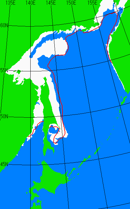 海氷分布図（オホーツク海全体）