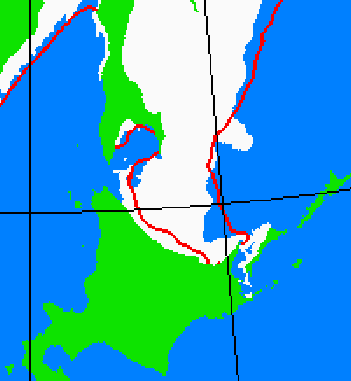 海氷分布図（北海道周辺）