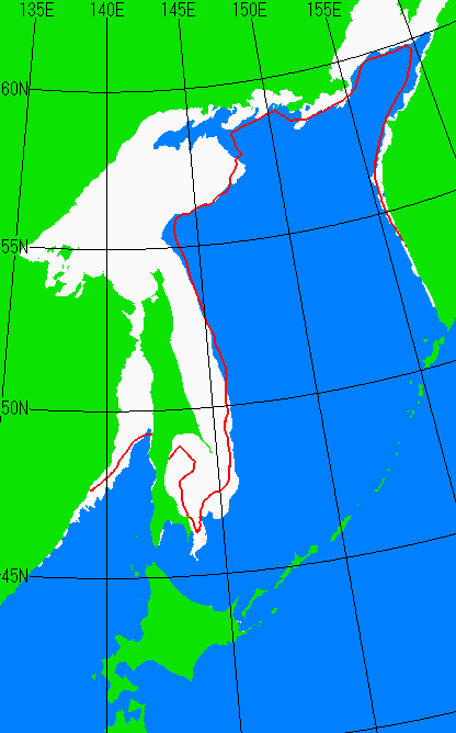 1月5日の海氷分布図