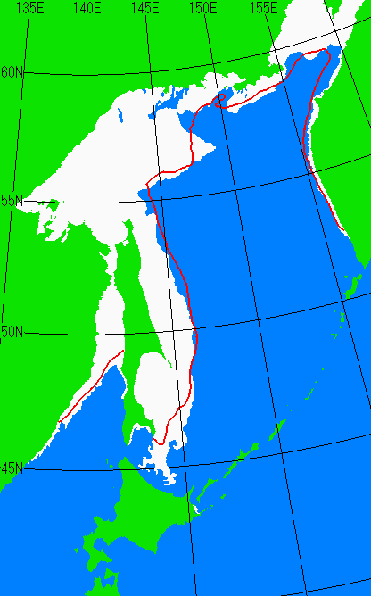 1月10日の海氷分布図