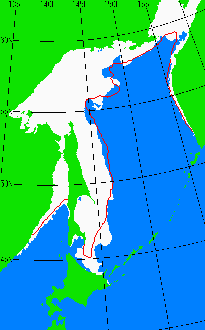 1月15日の海氷分布図