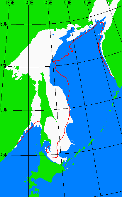 1月20日の海氷分布図