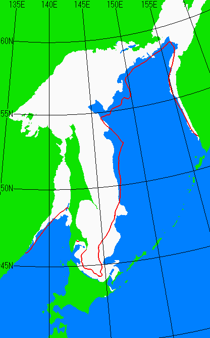 1月25日の海氷分布図