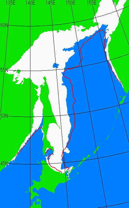 海氷分布図（オホーツク海全体）