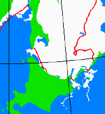 海氷分布図（北海道周辺）