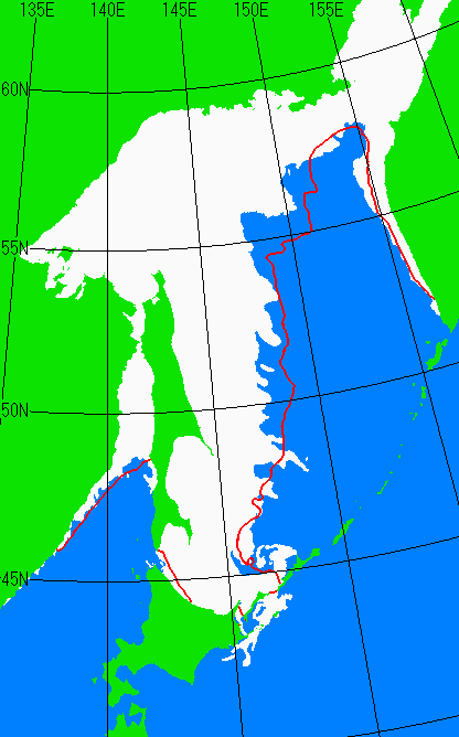 2月15日の海氷分布図