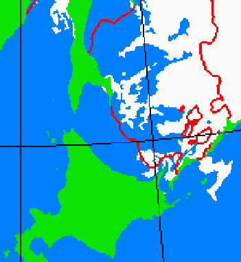 海氷分布図（北海道周辺）