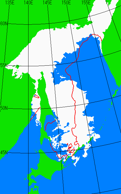 海氷分布図（オホーツク海全体）