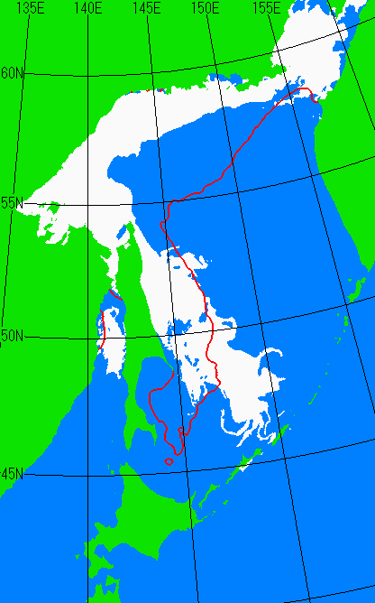 4月15日の海氷分布図