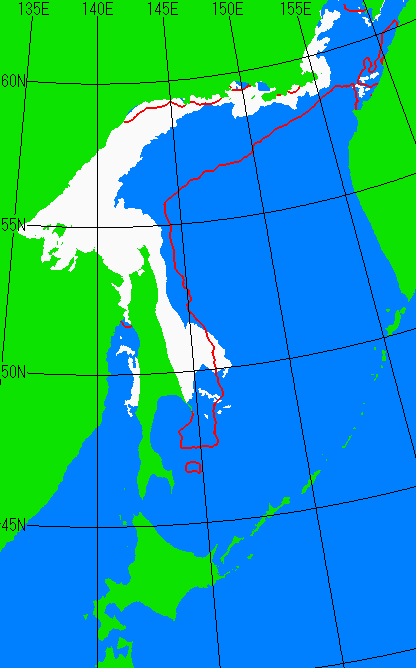 4月25日の海氷分布図