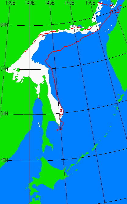 海氷分布図（オホーツク海全体）