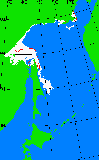 海氷分布図（オホーツク海全体）