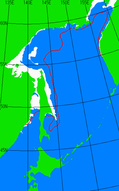 海氷分布図（オホーツク海全体）