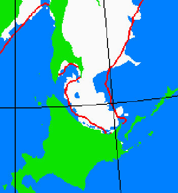 海氷分布図（北海道周辺）