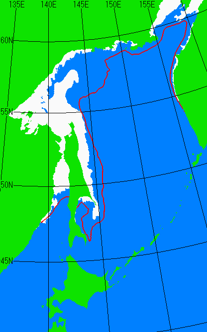 1月5日の海氷分布図