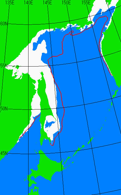 1月10日の海氷分布図