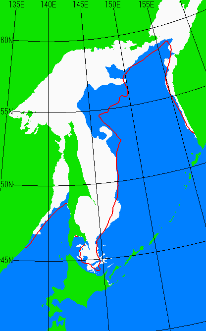 1月25日の海氷分布図