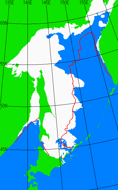 2月15日の海氷分布図