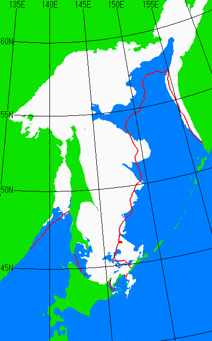 2月25日の海氷分布図