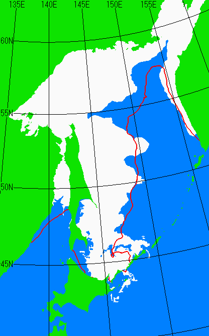 海氷分布図（オホーツク海全体）