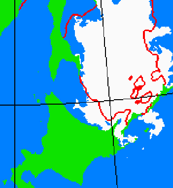 海氷分布図（北海道周辺）