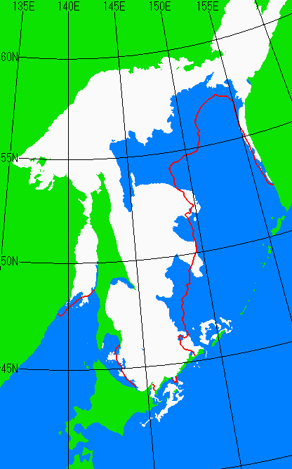 3月15日の海氷分布図