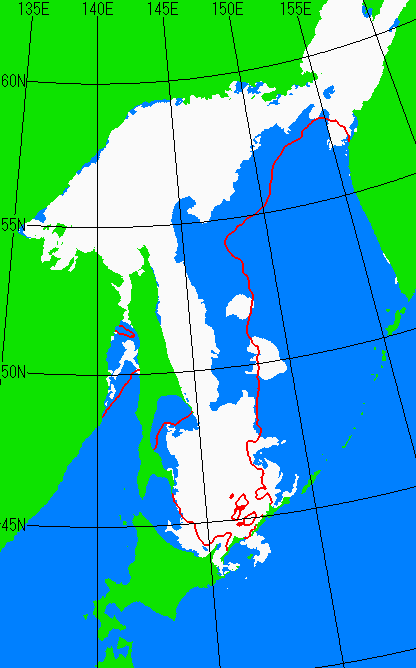 海氷分布図（オホーツク海全体）