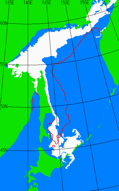 4月15日の海氷分布図