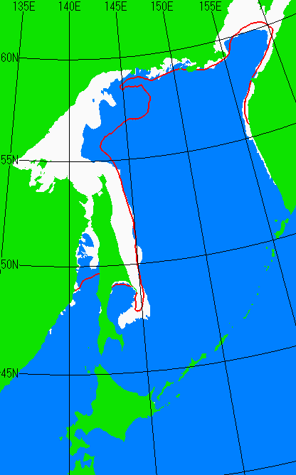 12月25日の海氷分布図