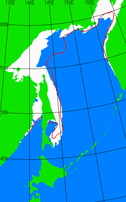 海氷分布図（オホーツク海全体）