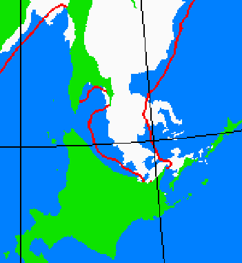 海氷分布図（北海道周辺）