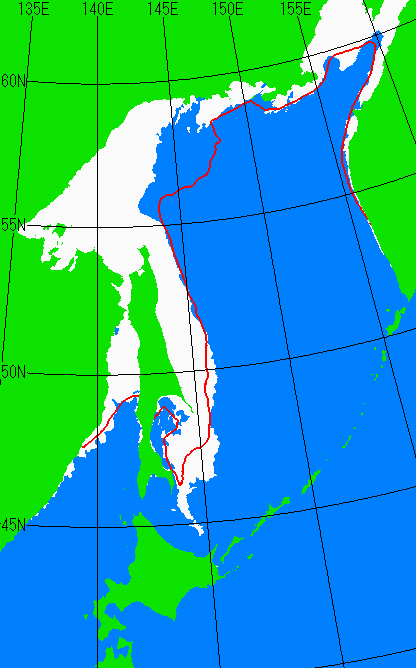 1月5日の海氷分布図