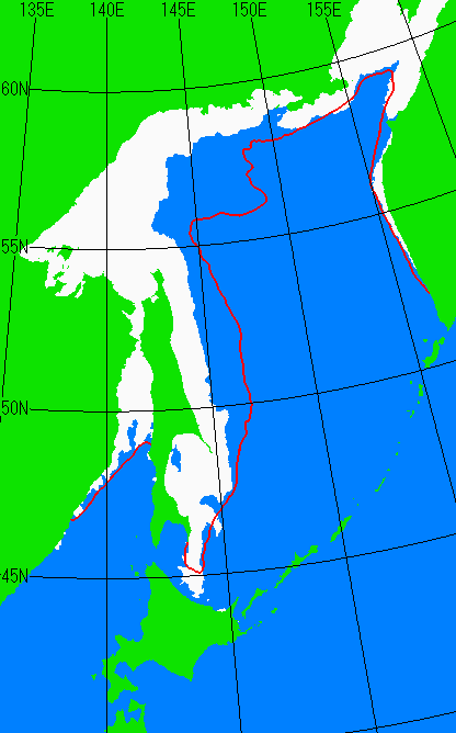 1月15日の海氷分布図