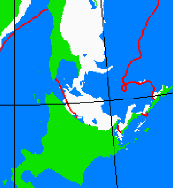 海氷分布図（北海道周辺）