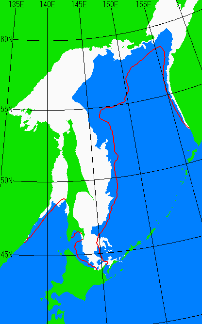 1月31日の海氷分布図