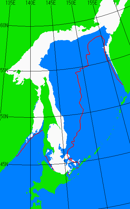 2月15日の海氷分布図