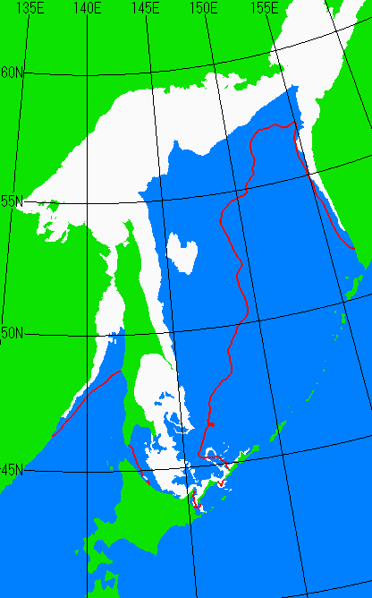 2月25日の海氷分布図