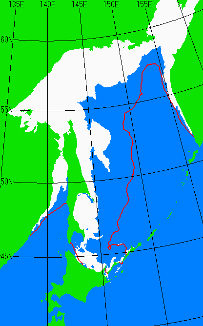 海氷分布図（オホーツク海全体）