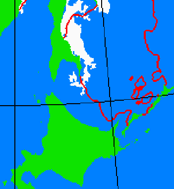 海氷分布図（北海道周辺）