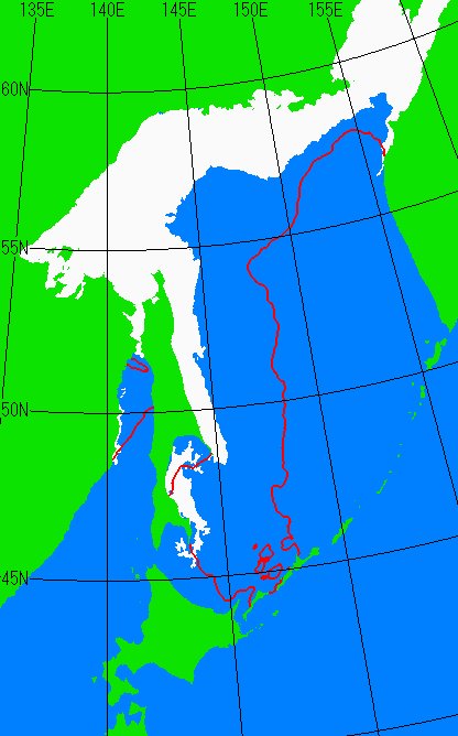 海氷分布図（オホーツク海全体）