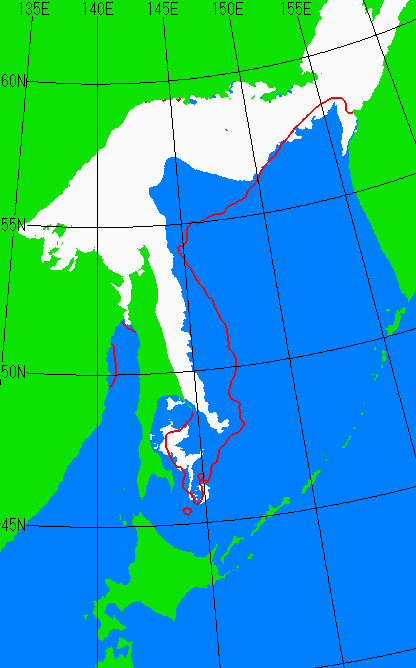 4月15日の海氷分布図