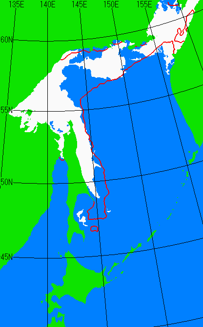 4月25日の海氷分布図