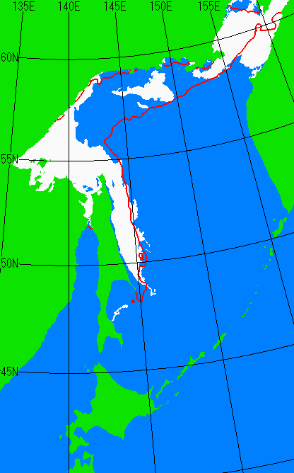 海氷分布図（オホーツク海全体）