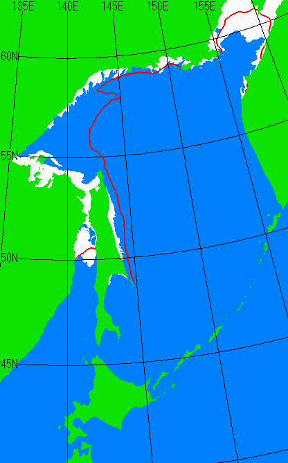 12月15日の海氷分布図