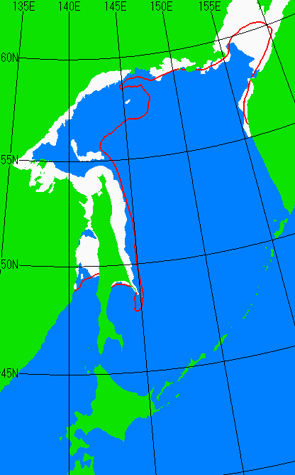 12月25日の海氷分布図